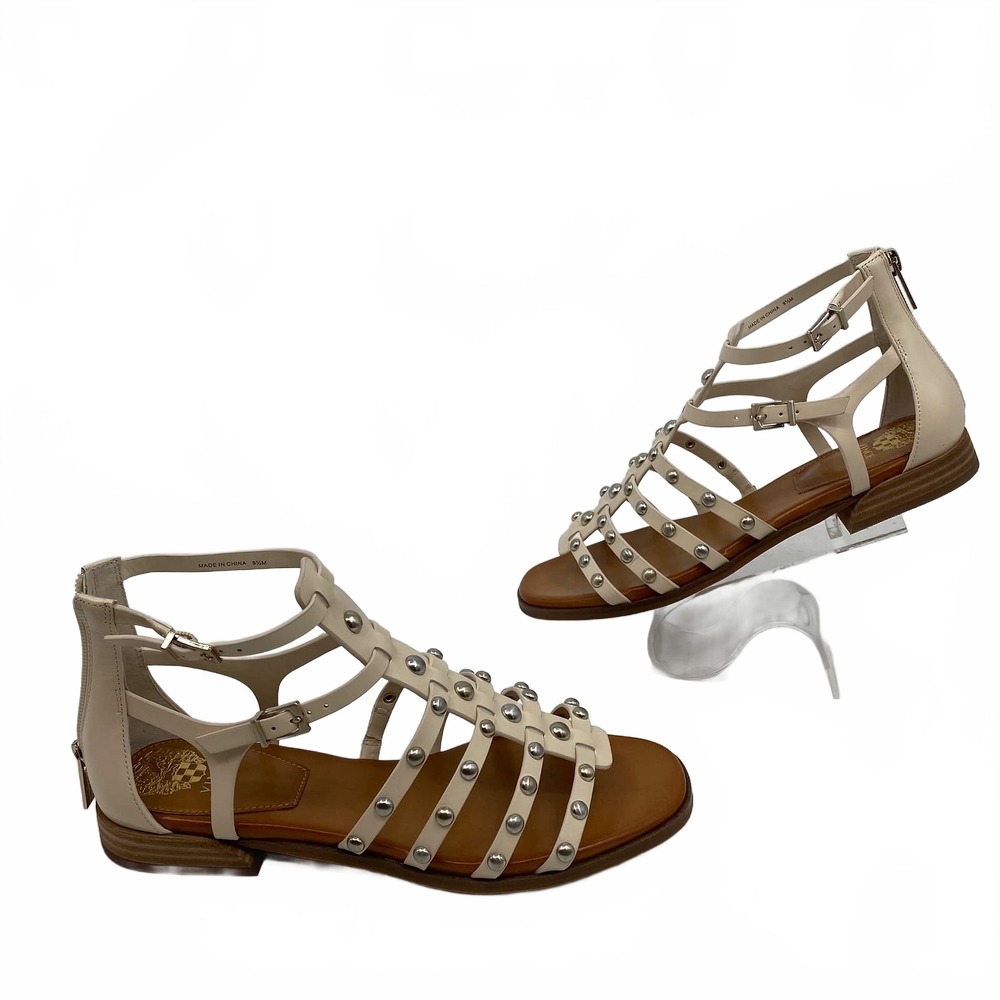 Vince Camuto White Gladiator Sandals Studded | Womens 9.5
